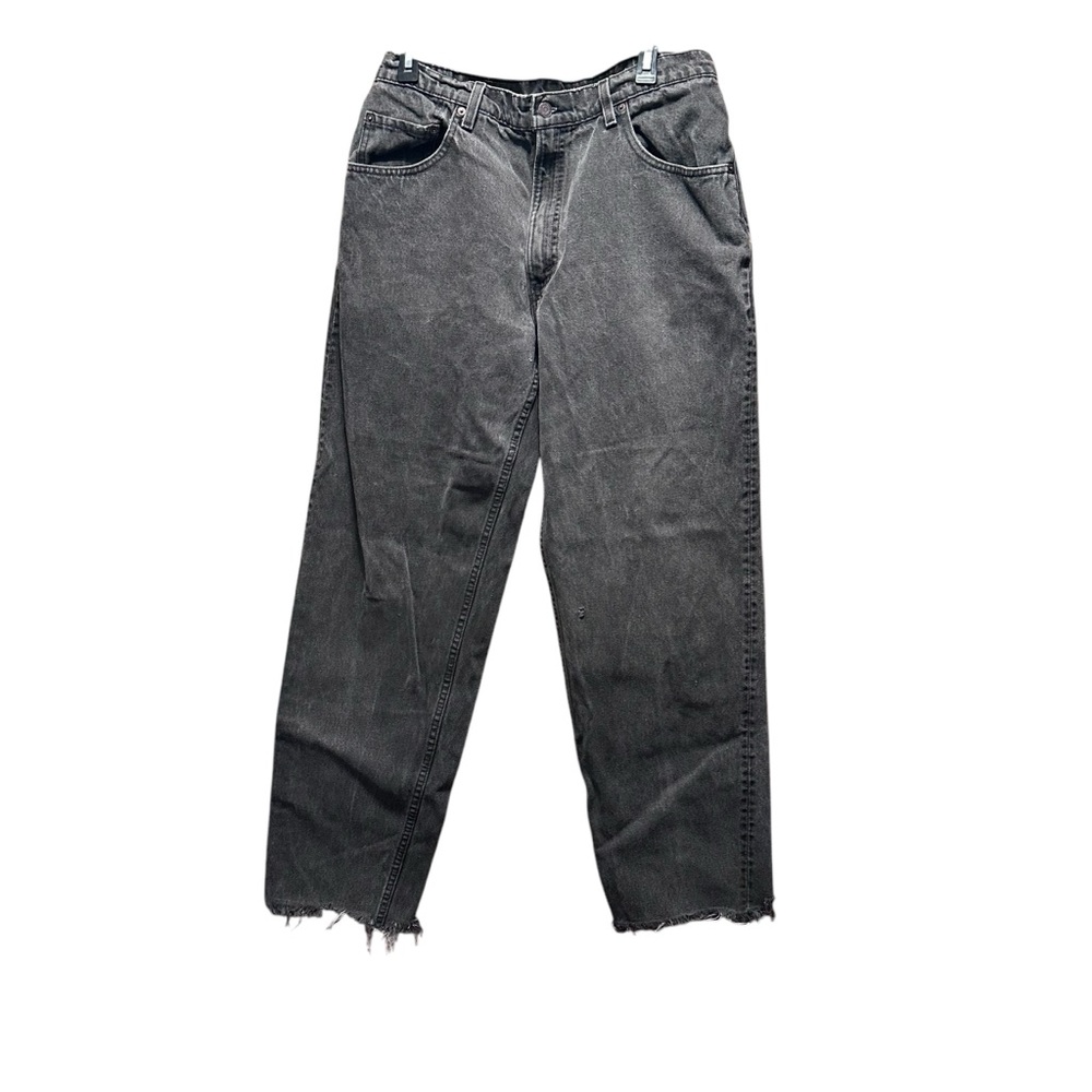 Vintage‎ Levi's 560 Loose Fit Tapered 95’s Black Denim Jeans Leather Patch